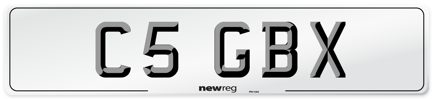 C5 GBX Number Plate from New Reg
